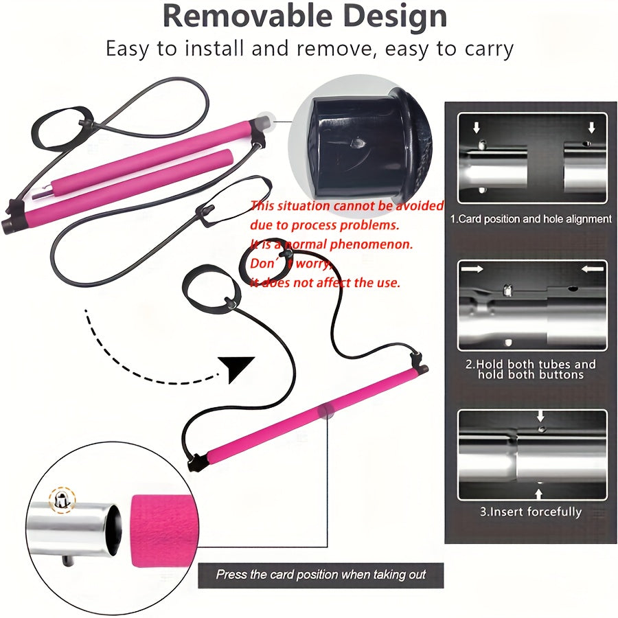 ZenFit Pilates Kit – Steel Bar & Resistance Bands